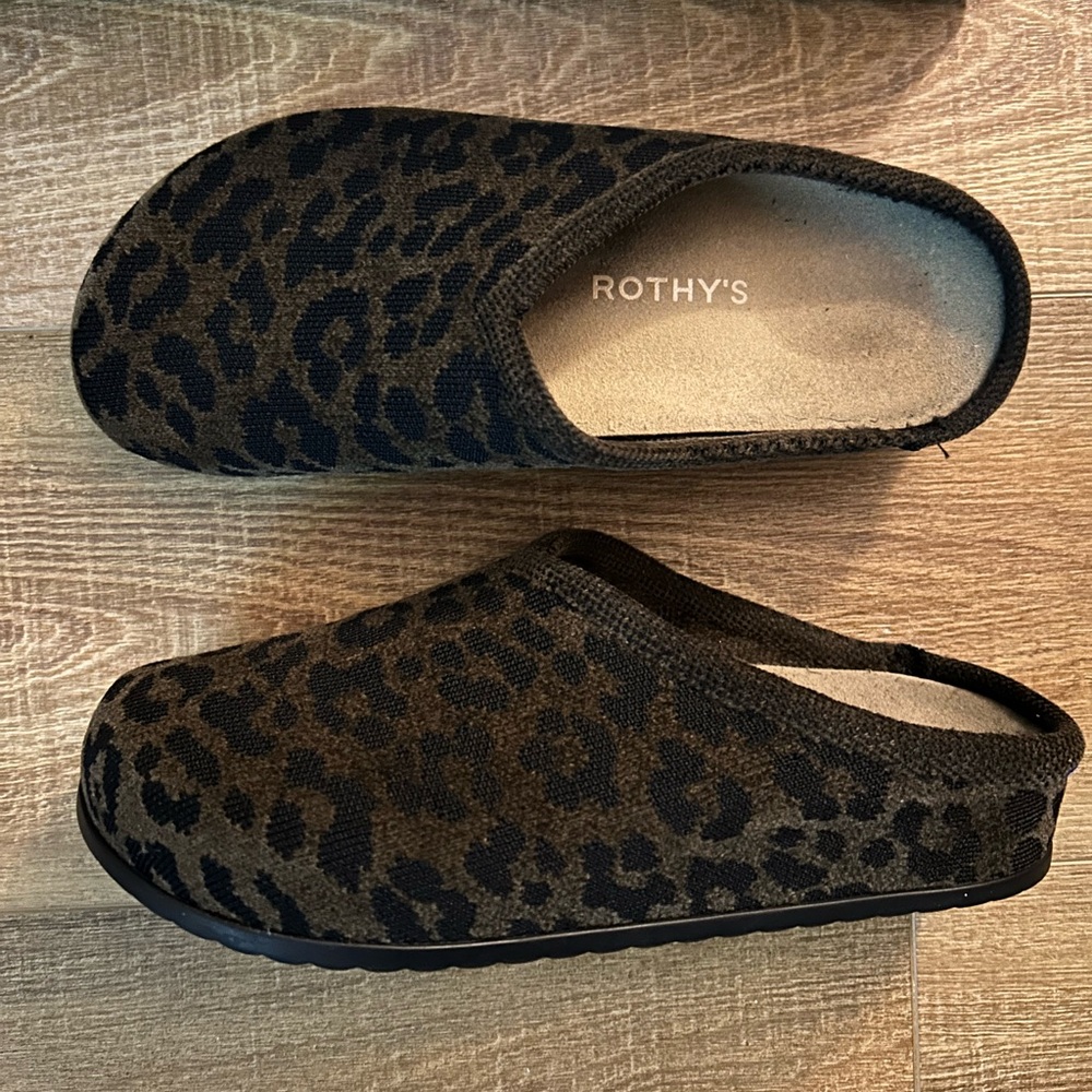 Rothy's Animal Print Slip-On Clogs